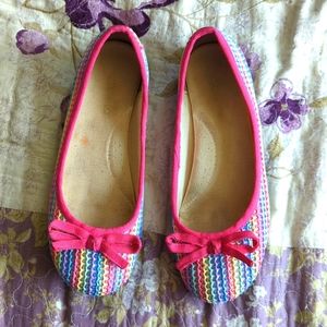 Women's pastel rainbow flats